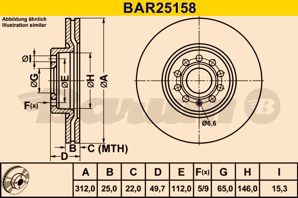 BARUM Bremžu diski BAR25158