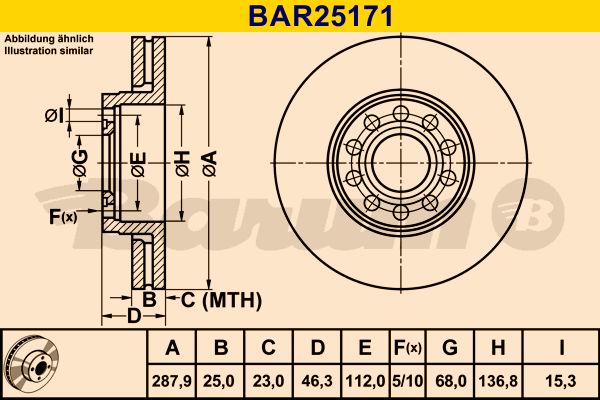 BARUM Bremžu diski BAR25171