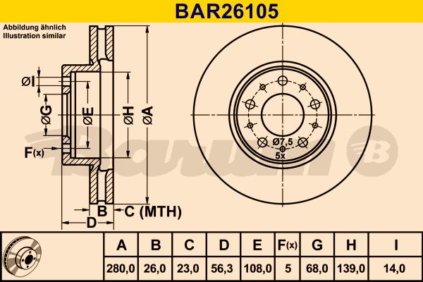BARUM Bremžu diski BAR26105
