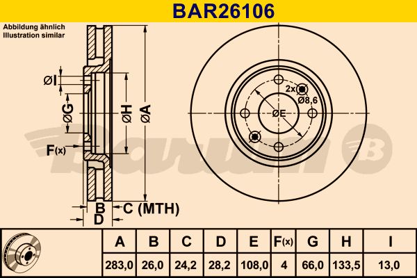 BARUM Bremžu diski BAR26106