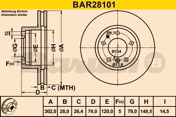 BARUM Bremžu diski BAR28101