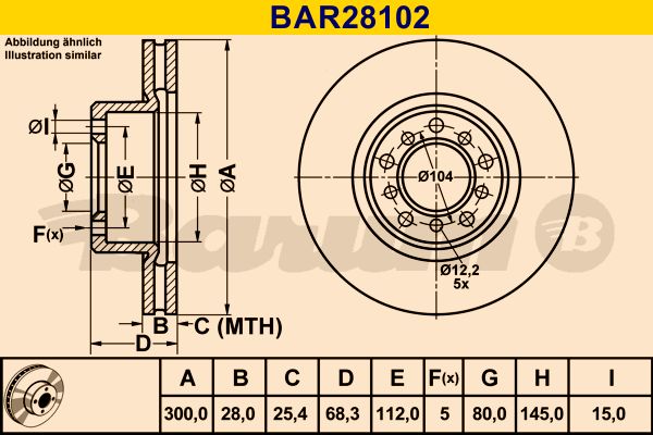 BARUM Bremžu diski BAR28102