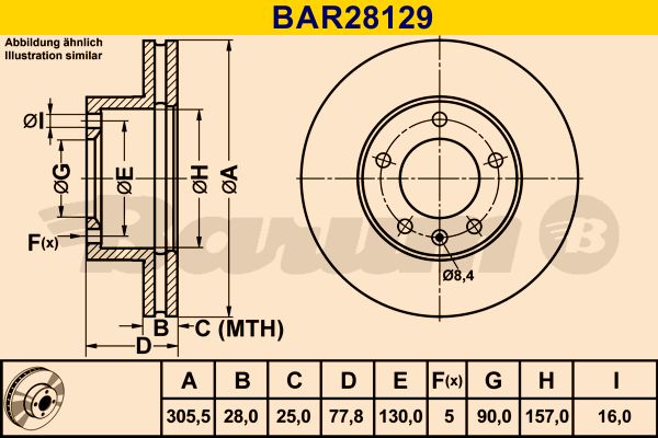 BARUM Bremžu diski BAR28129