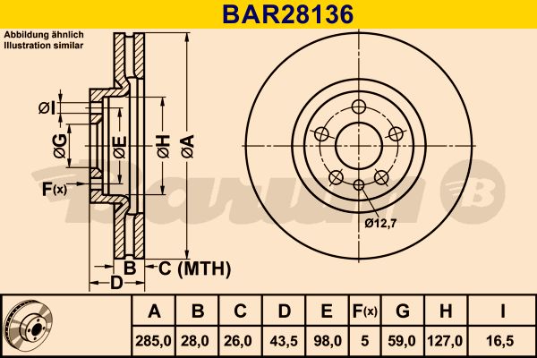 BARUM Bremžu diski BAR28136