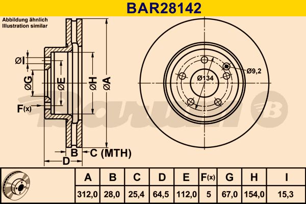 BARUM Bremžu diski BAR28142