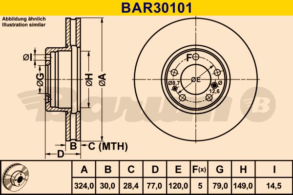 BARUM Bremžu diski BAR30101