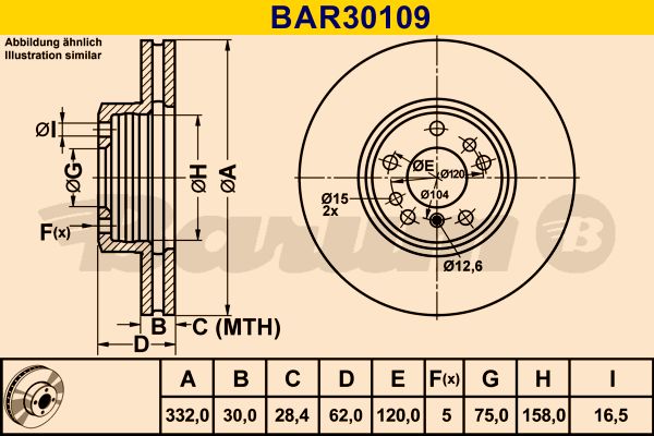 BARUM Bremžu diski BAR30109