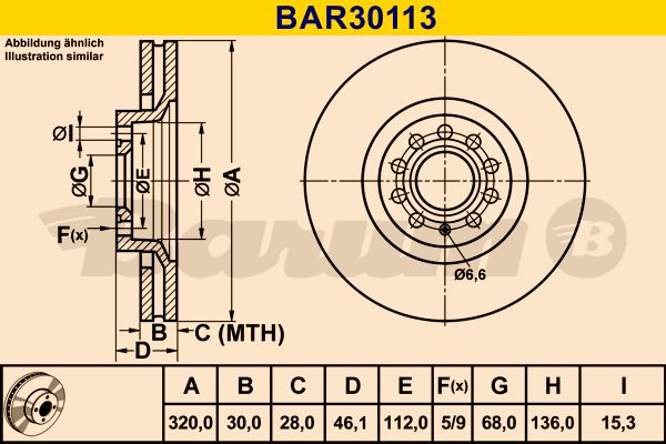 BARUM Bremžu diski BAR30113