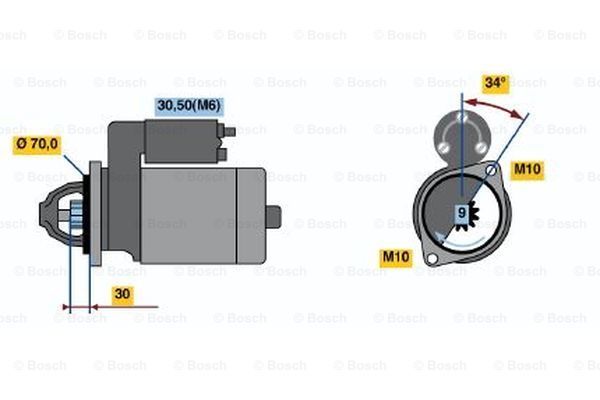 BOSCH Starteris 0 001 107 540