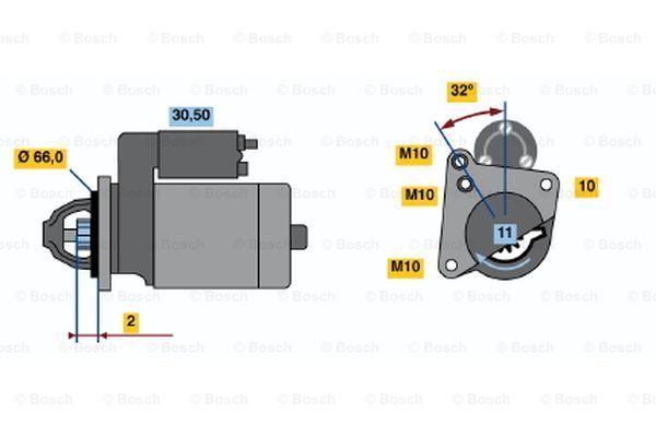 BOSCH Стартер 0 001 108 180