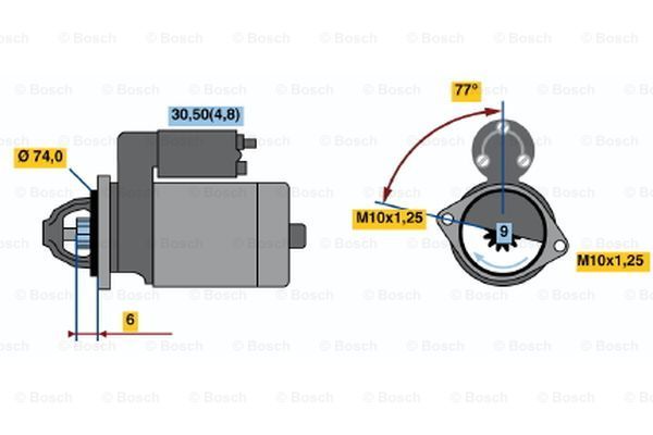 BOSCH Starteris 0 001 110 132