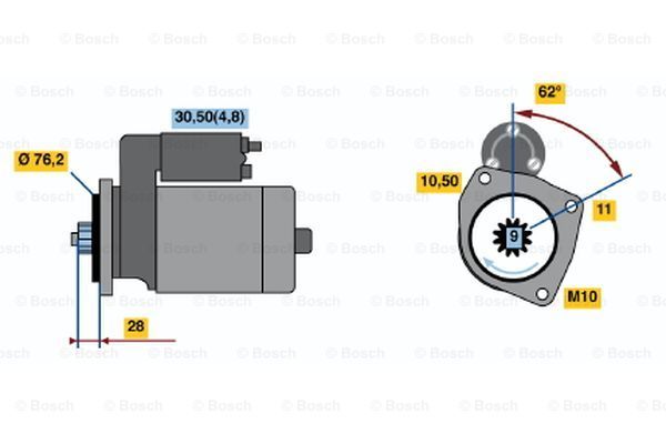 BOSCH Starteris 0 001 125 519