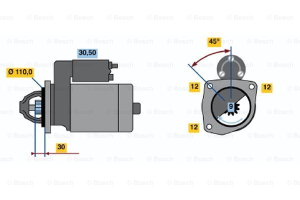 BOSCH Starteris 0 001 230 007