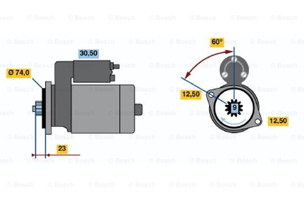 BOSCH Стартер 0 986 012 821