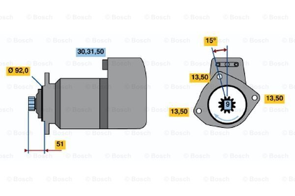 BOSCH Starteris 0 986 013 730