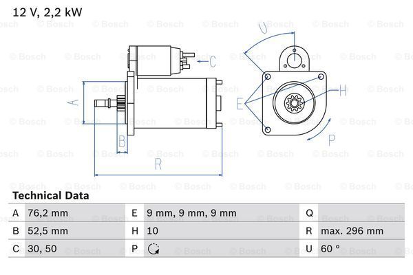 BOSCH Стартер 0 986 016 340