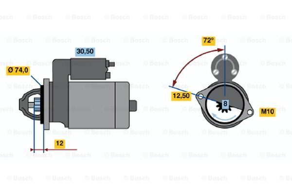 BOSCH Starteris 0 986 019 370