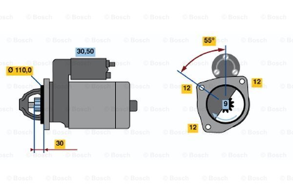 BOSCH Starteris 0 986 022 550