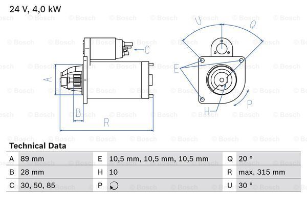 BOSCH Starteris 0 986 023 210