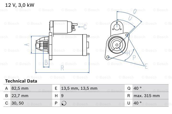 BOSCH Starteris 0 986 024 080