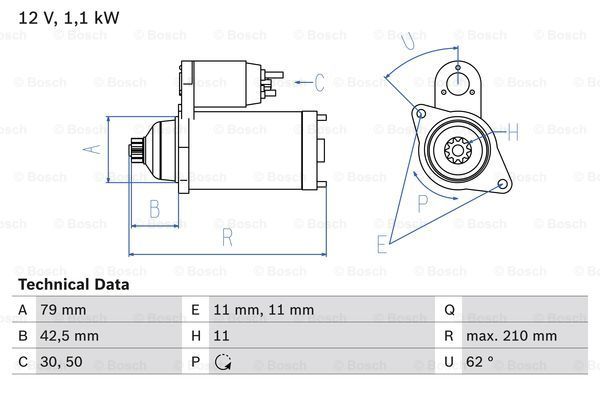 BOSCH Стартер 0 986 025 360