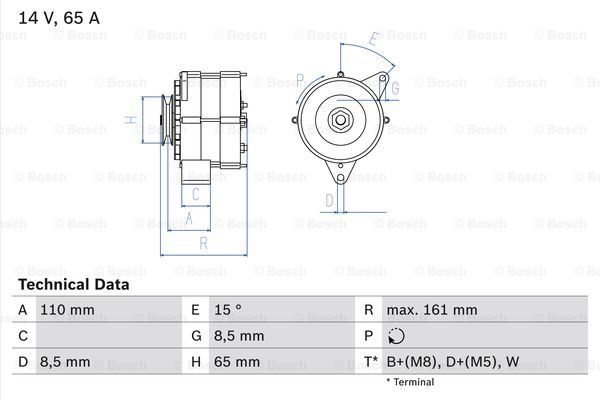 BOSCH Ģenerators 0 986 034 560