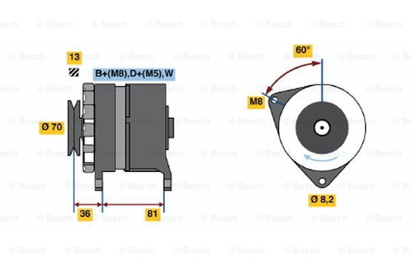 BOSCH Генератор 0 986 036 000