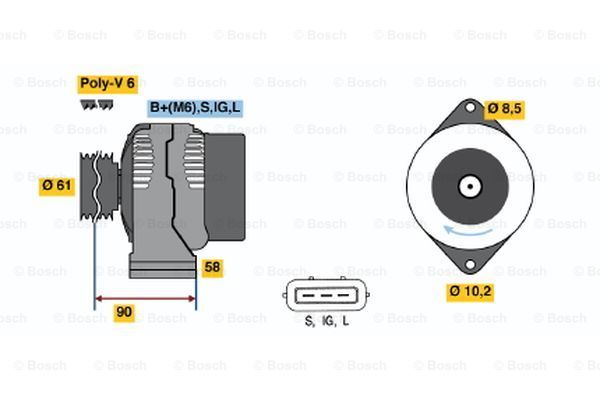 BOSCH Ģenerators 0 986 043 061