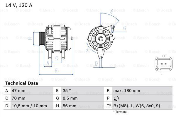 BOSCH Генератор 0 986 043 091