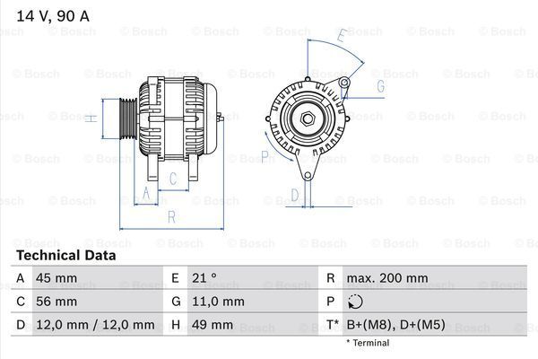 BOSCH Генератор 0 986 046 090