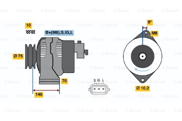 BOSCH Генератор 0 986 046 381