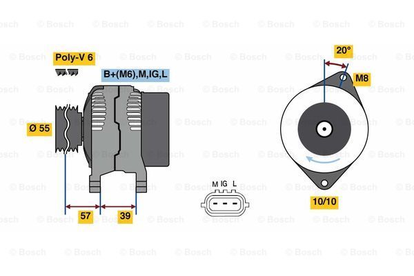 BOSCH Ģenerators 0 986 080 590