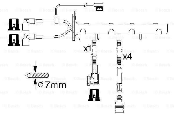 BOSCH Комплект проводов зажигания 0 986 356 328