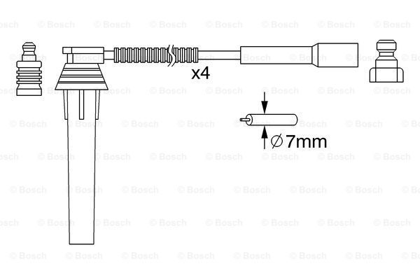 BOSCH Комплект проводов зажигания 0 986 357 052