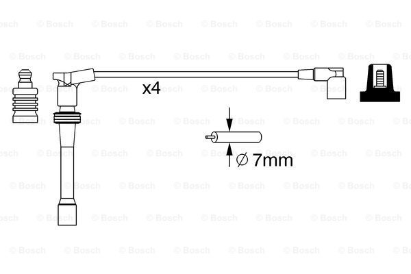 BOSCH Augstsprieguma vadu komplekts 0 986 357 260