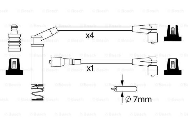 BOSCH Augstsprieguma vadu komplekts 0 986 357 281