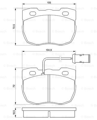 BOSCH Комплект тормозных колодок, дисковый тормоз 0 986 424 287