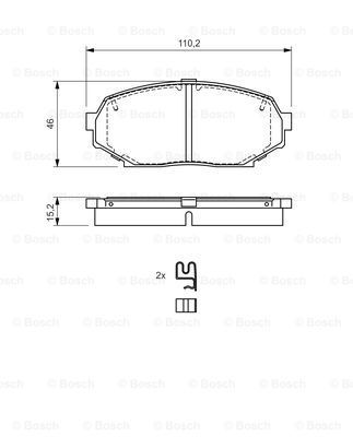 BOSCH Комплект тормозных колодок, дисковый тормоз 0 986 424 303