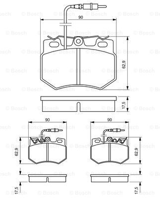 BOSCH Bremžu uzliku kompl., Disku bremzes 0 986 424 376