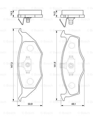 BOSCH Комплект тормозных колодок, дисковый тормоз 0 986 424 502