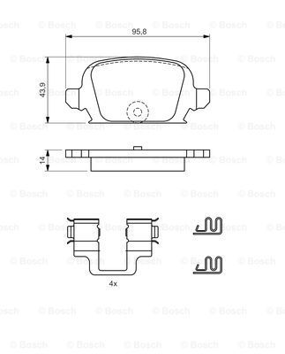 BOSCH Комплект тормозных колодок, дисковый тормоз 0 986 424 528