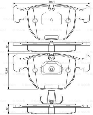 BOSCH Комплект тормозных колодок, дисковый тормоз 0 986 424 584