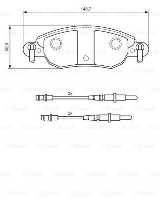 BOSCH Комплект тормозных колодок, дисковый тормоз 0 986 424 598