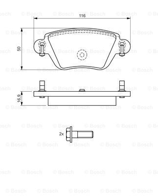 BOSCH Комплект тормозных колодок, дисковый тормоз 0 986 424 671