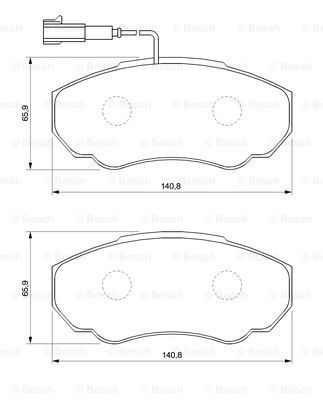 BOSCH Комплект тормозных колодок, дисковый тормоз 0 986 424 703