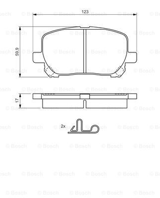 BOSCH Bremžu uzliku kompl., Disku bremzes 0 986 424 761