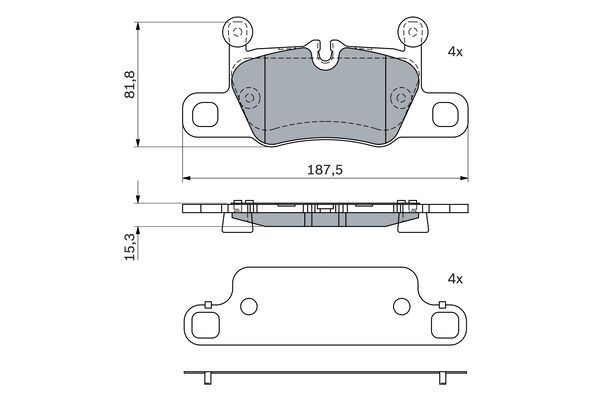 BOSCH Комплект тормозных колодок, дисковый тормоз 0 986 424 972