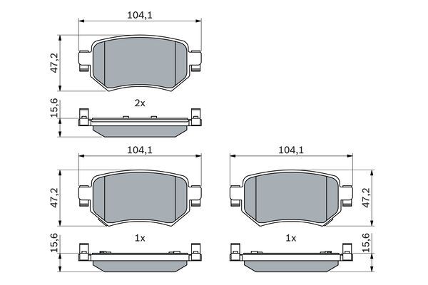 BOSCH Комплект тормозных колодок, дисковый тормоз 0 986 460 010