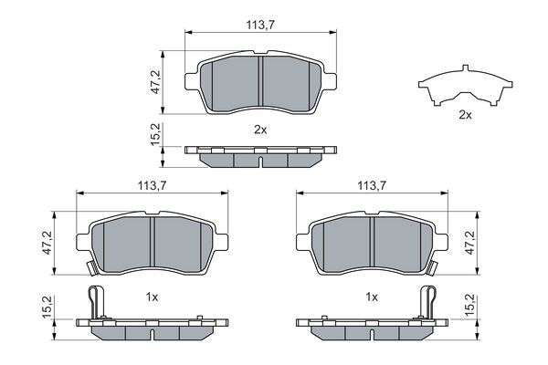 BOSCH Комплект тормозных колодок, дисковый тормоз 0 986 460 075