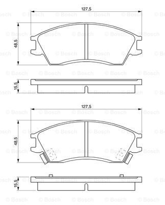 BOSCH Комплект тормозных колодок, дисковый тормоз 0 986 461 127